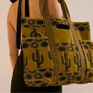 Cactus Print Free People Caravan Tote Bag